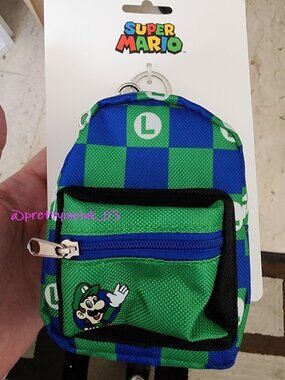Super Mario MINI Green LUIGI Backpack Keychain Bag Charm - MINI CUTENESS NEW